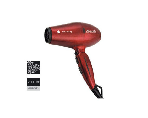 Фен Hairway Macerata compact керамика /ионизация красный 1800-2000W